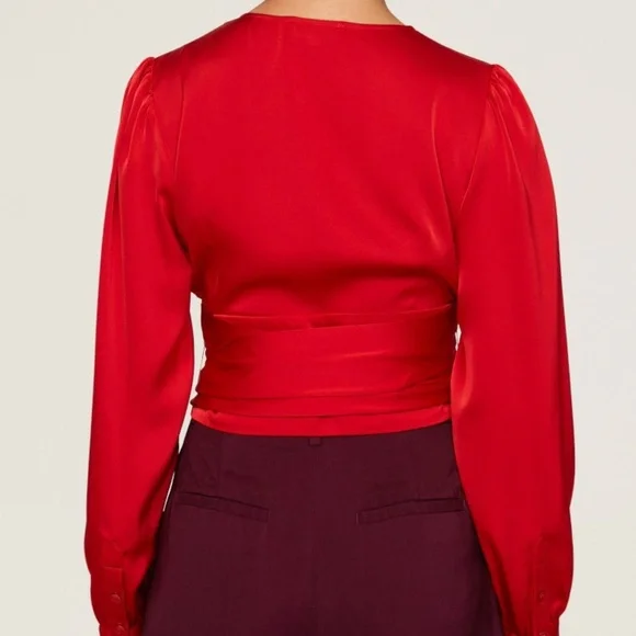 Marissa Webb x RTR Tie Waist Satin Top, 2 - Picture 4 of 15